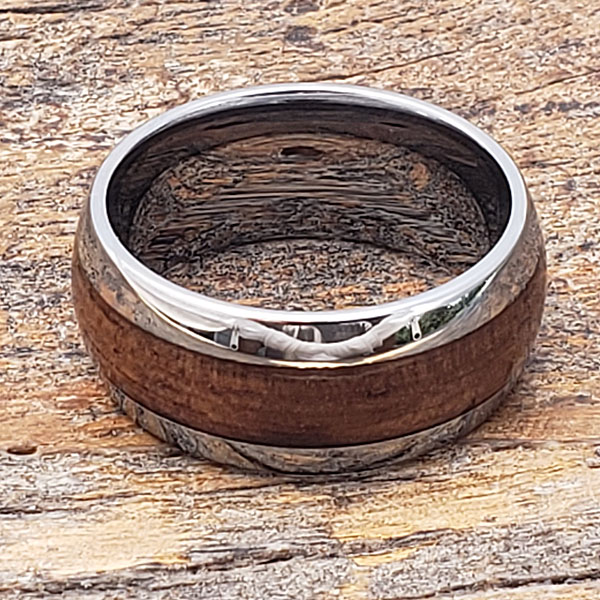 Neptune Wooden Rings Men's Redwood Inlay Forever Metals