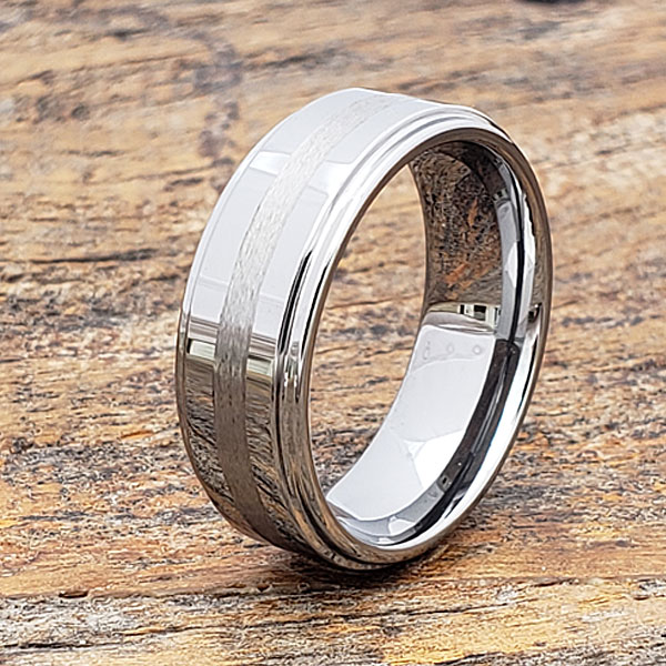 Sophisticate Carved Step Edges Inlay Rings - Forever Metals