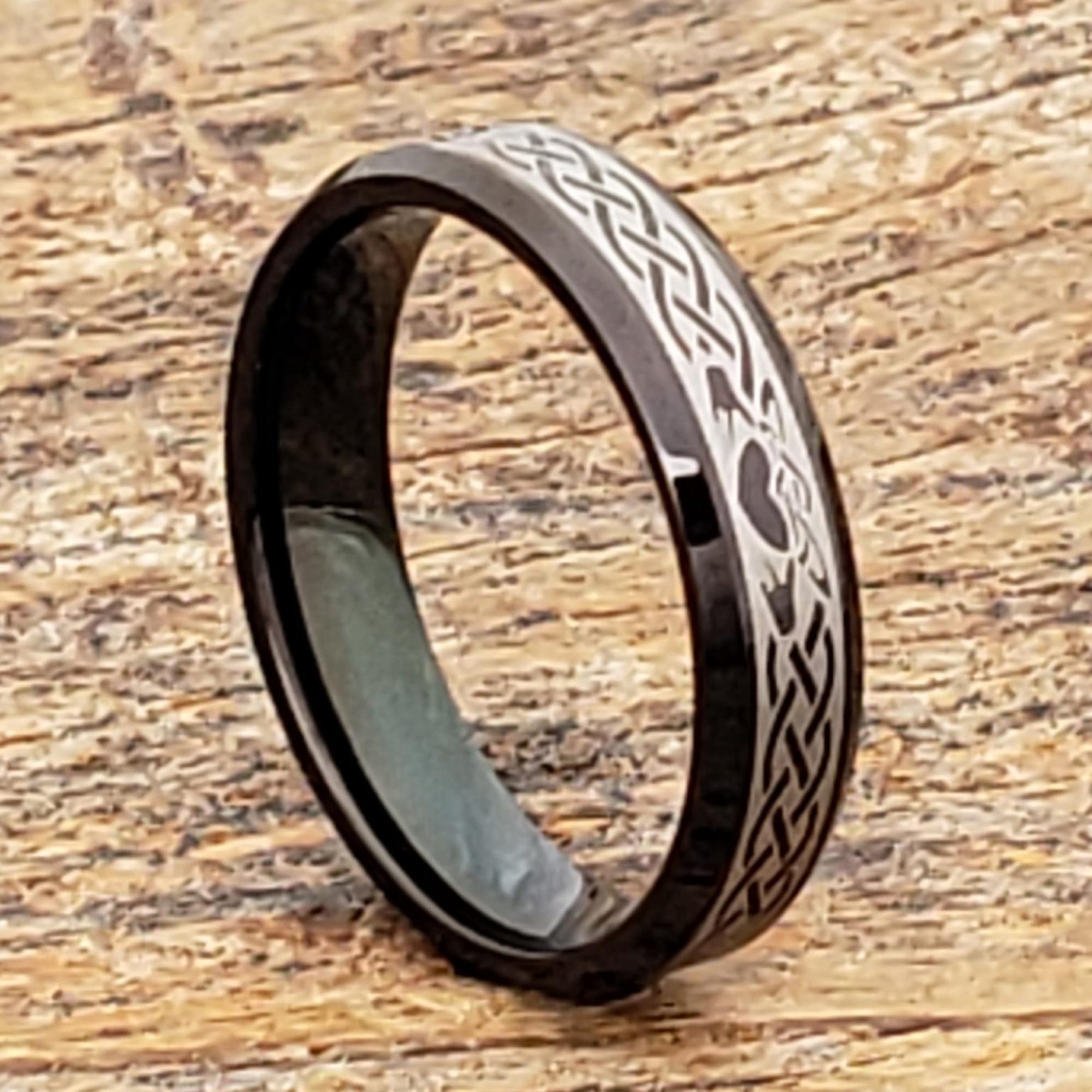 Clatter Promise Claddagh Rings Black Beveled Forever Metals