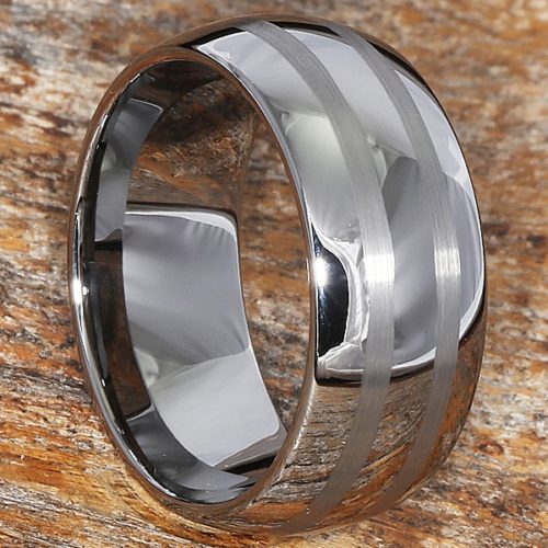 Corona Brushed Double Inlay Rings Corona Brushed Double Inlay Rings