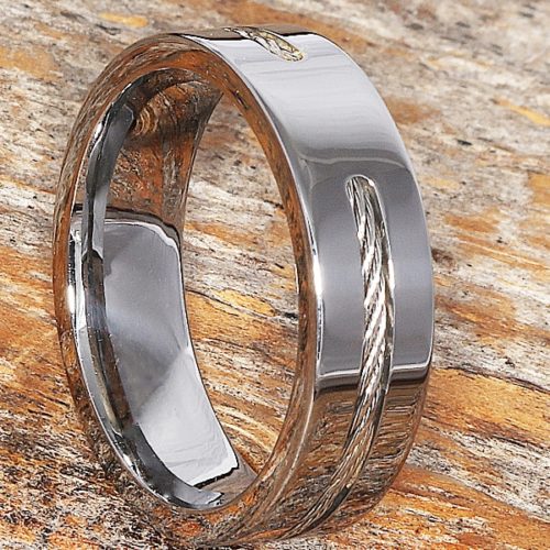 Corvus Silver Cable Inlay Rings Corvus Silver Cable Inlay Rings