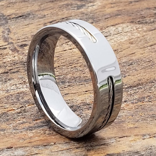 Corvus Silver Cable Inlay Rings Corvus Silver Cable Inlay Rings