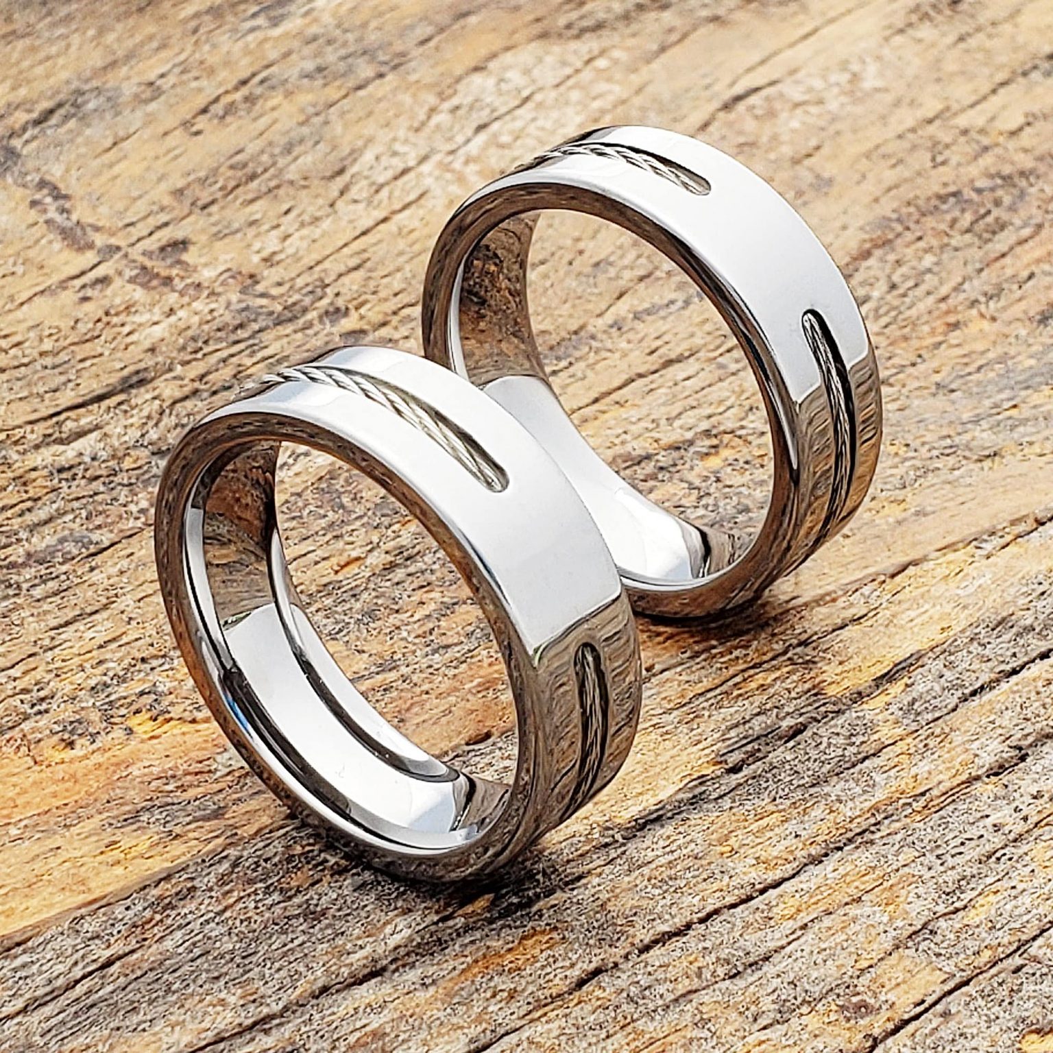 Corvus Silver Cable Inlay Rings - Mind-Blowing - Forever Metals