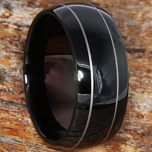 Dorado Mens Two Thin Inlay Rings Dorado Mens Two Thin Inlay Rings