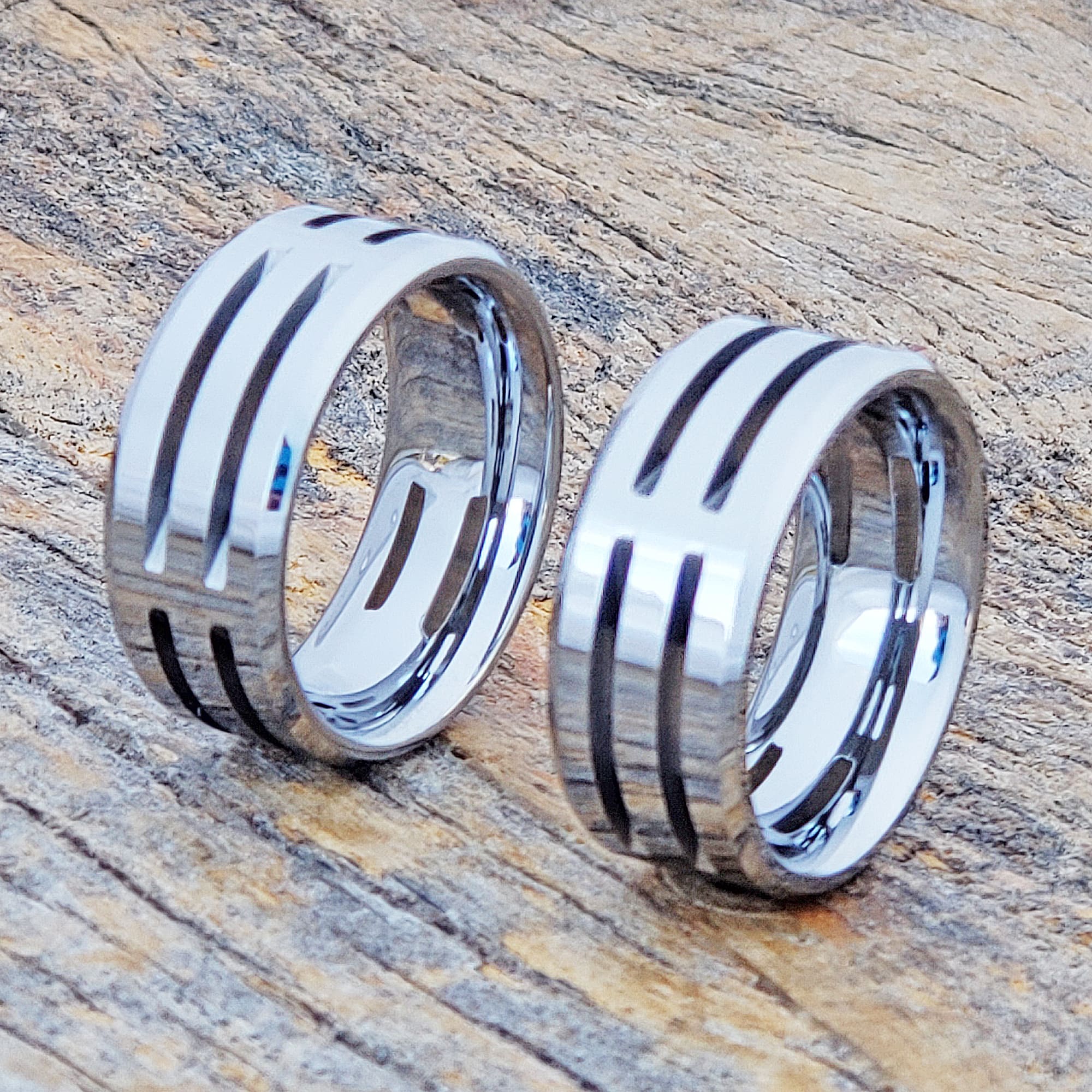 Chiseled —  Unique Mens Wedding Rings