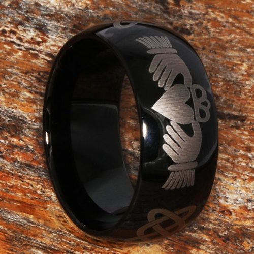 Helios Black Irish Knot Style Claddagh Rings Helios Black Irish Knot Style Claddagh Rings