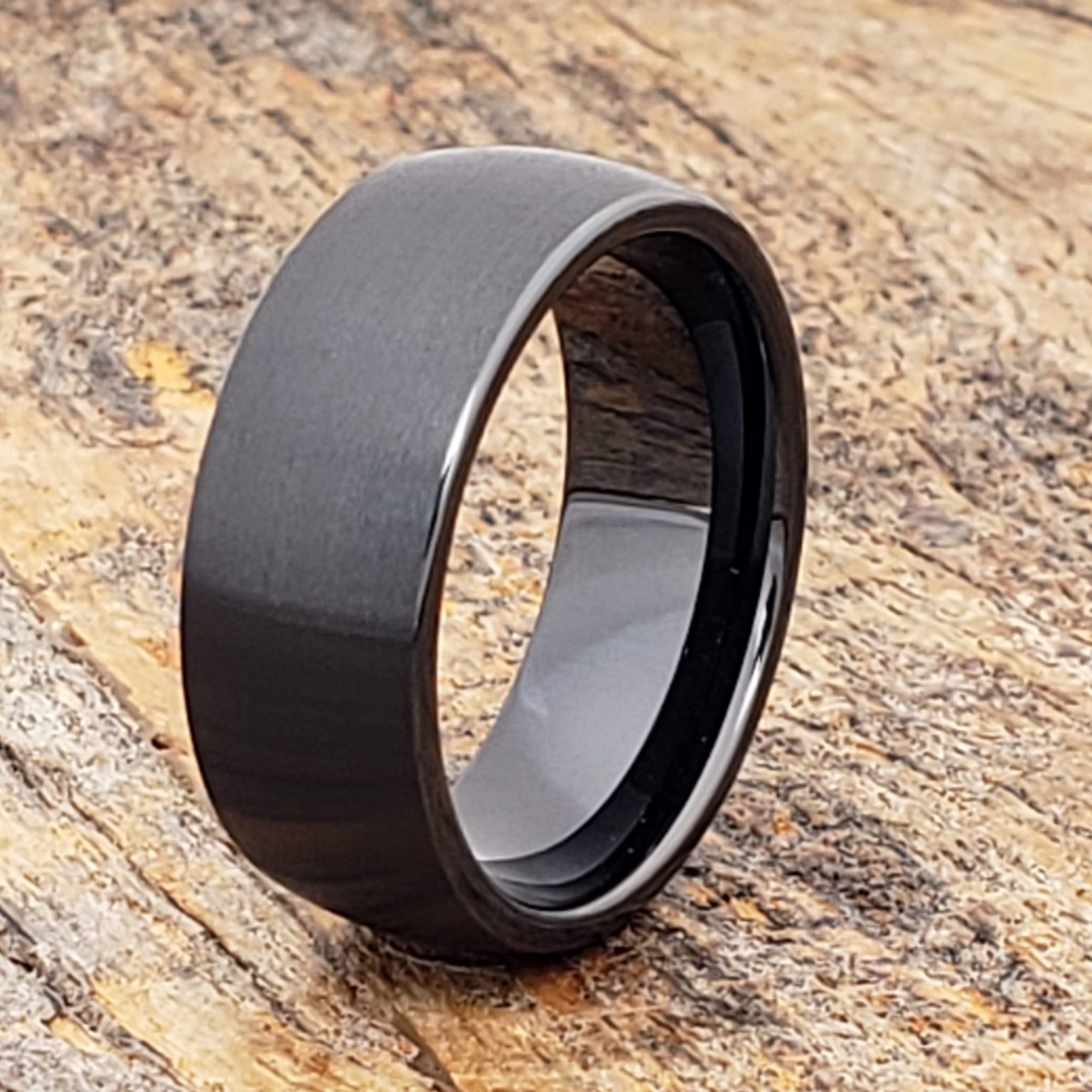 Manhattan Brushed Black Ceramic Rings Forever Metals