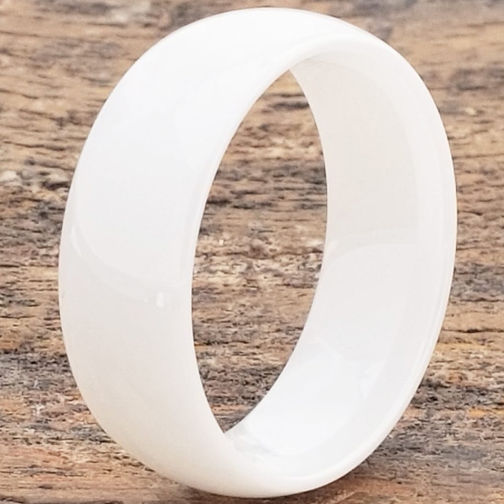 Manhattan White Ceramic Rings - Snowy | Milky - Forever Metals