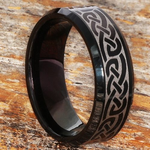Medieval Irish Black Beveled Celtic Rings Medieval Irish Black Beveled Celtic Rings
