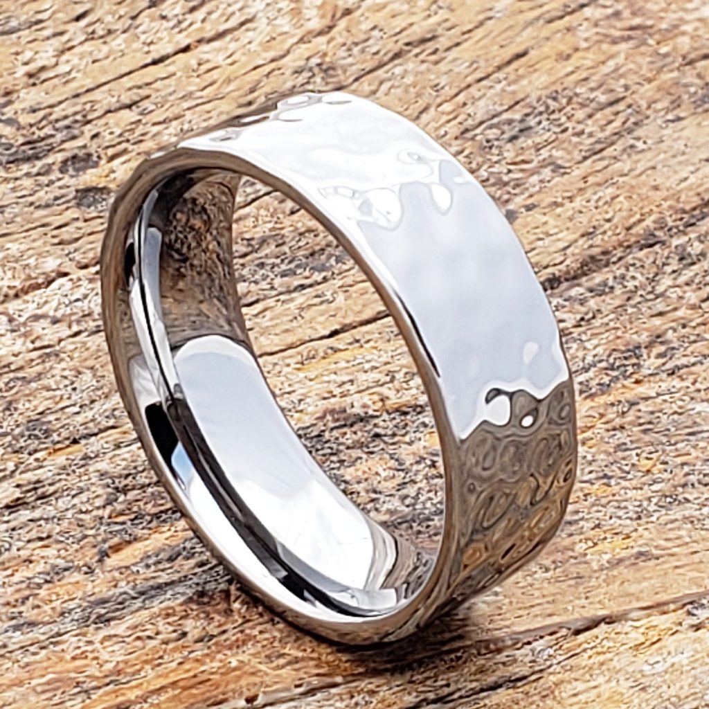 Men Hammered Rings Flat Dazzling Forever Metals