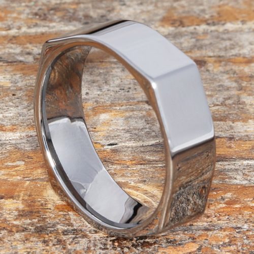 Squared Mens Polished Unique Rings Squared Mens Polished Unique Rings
