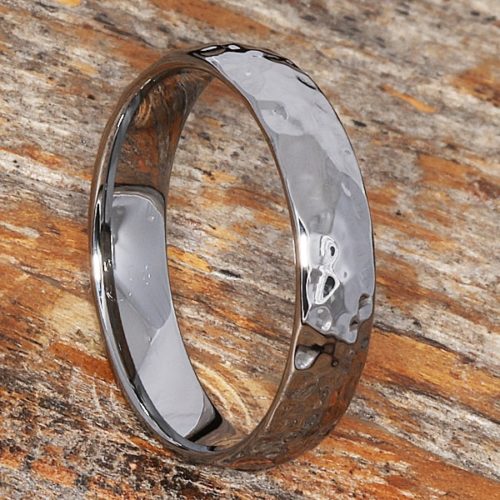 Tungsten Ultra Polished Hammered Rings Tungsten Ultra Polished Hammered Rings