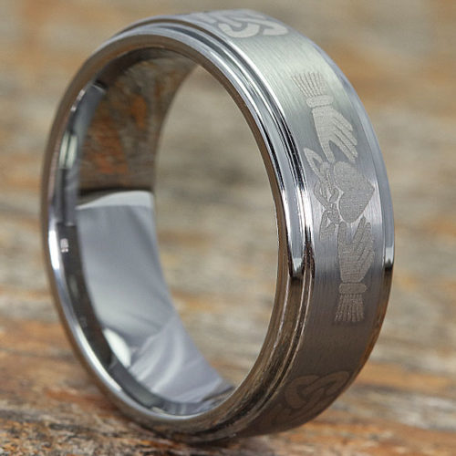 Titan Unique Celtic Brushed Claddagh Rings Titan Unique Celtic Brushed Claddagh Rings