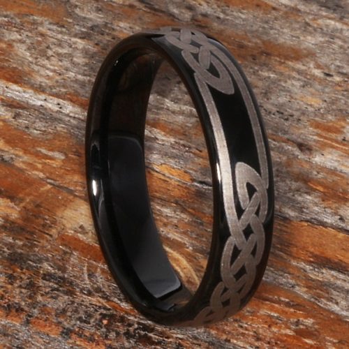 Viking Black Tungsten Knot Celtic Rings Viking Black Tungsten Knot Celtic Rings