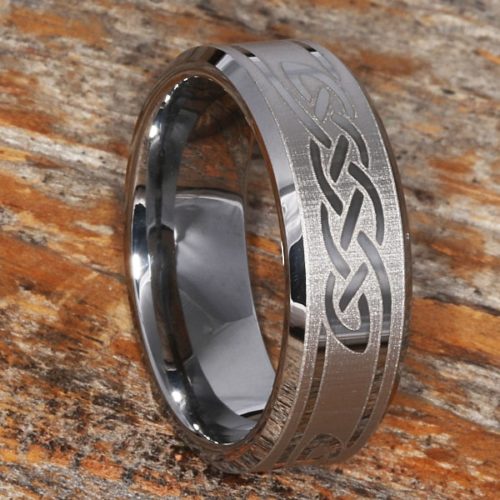 Viking Knot Work Silver Beveled Celtic Rings - POPULAR - Forever Metals