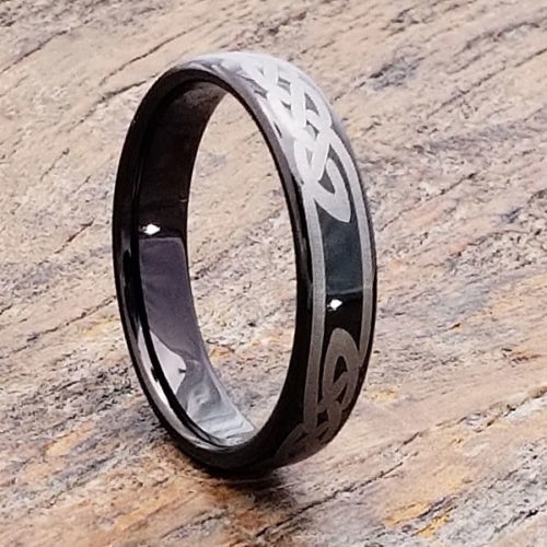 Viking Black Tungsten Knot Celtic Rings Viking Black Tungsten Knot Celtic Rings