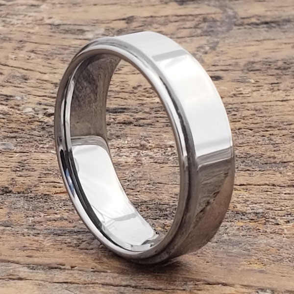 Obsession Step Down Edges Tungsten Wedding Bands - Forever Metals