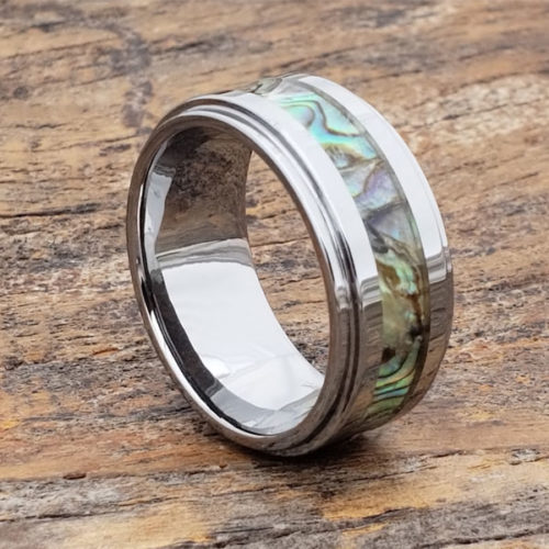 Epic Abalone Mens Inlay Shell Rings Epic Abalone Mens Inlay Shell Rings