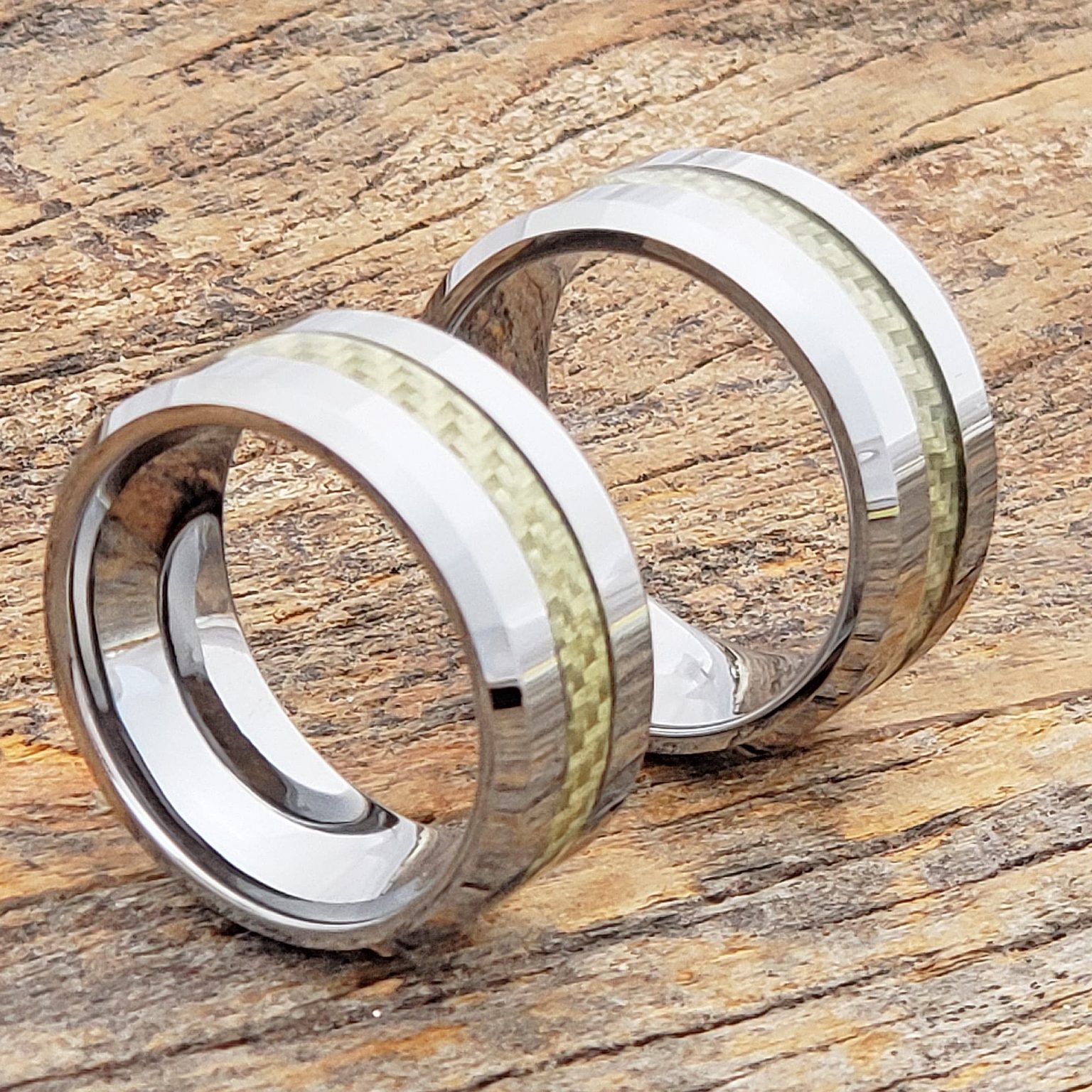 Athene Inlay White Carbon Fiber Rings Forever Metals