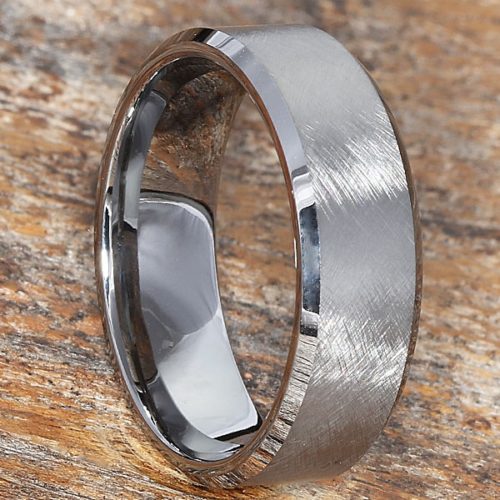 Athens Cross Brushed Tungsten Rings Athens Cross Brushed Tungsten Rings