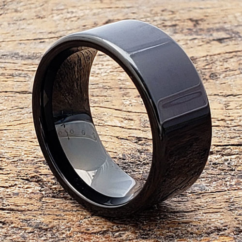 Europa Black Flat Mens Tungsten Rings Europa Black Flat Mens Tungsten Rings