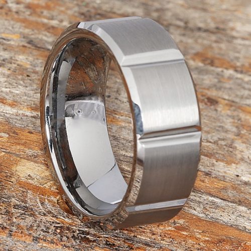 Bryson Beveled Tungsten Wedding Bands Bryson Beveled Tungsten Wedding Bands