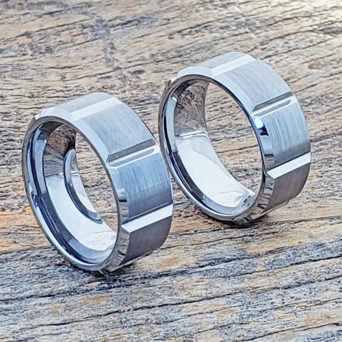 Bryson Beveled Tungsten Wedding Bands Bryson Beveled Tungsten Wedding Bands