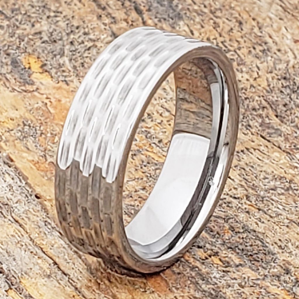 Caleb Mens Sculpted Flat Carved Rings - Forever Metals