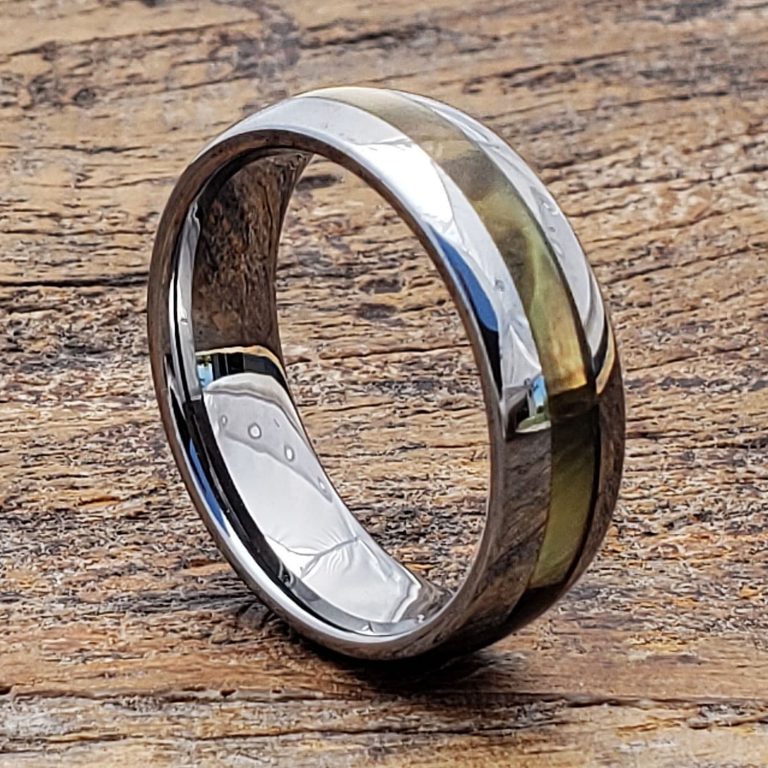 Chivalry Mens Black Inlay Shell Rings - Forever Metals