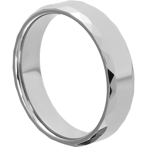 Diva Reflective Mens Faceted Tungsten Rings Diva Reflective Mens Faceted Tungsten Rings