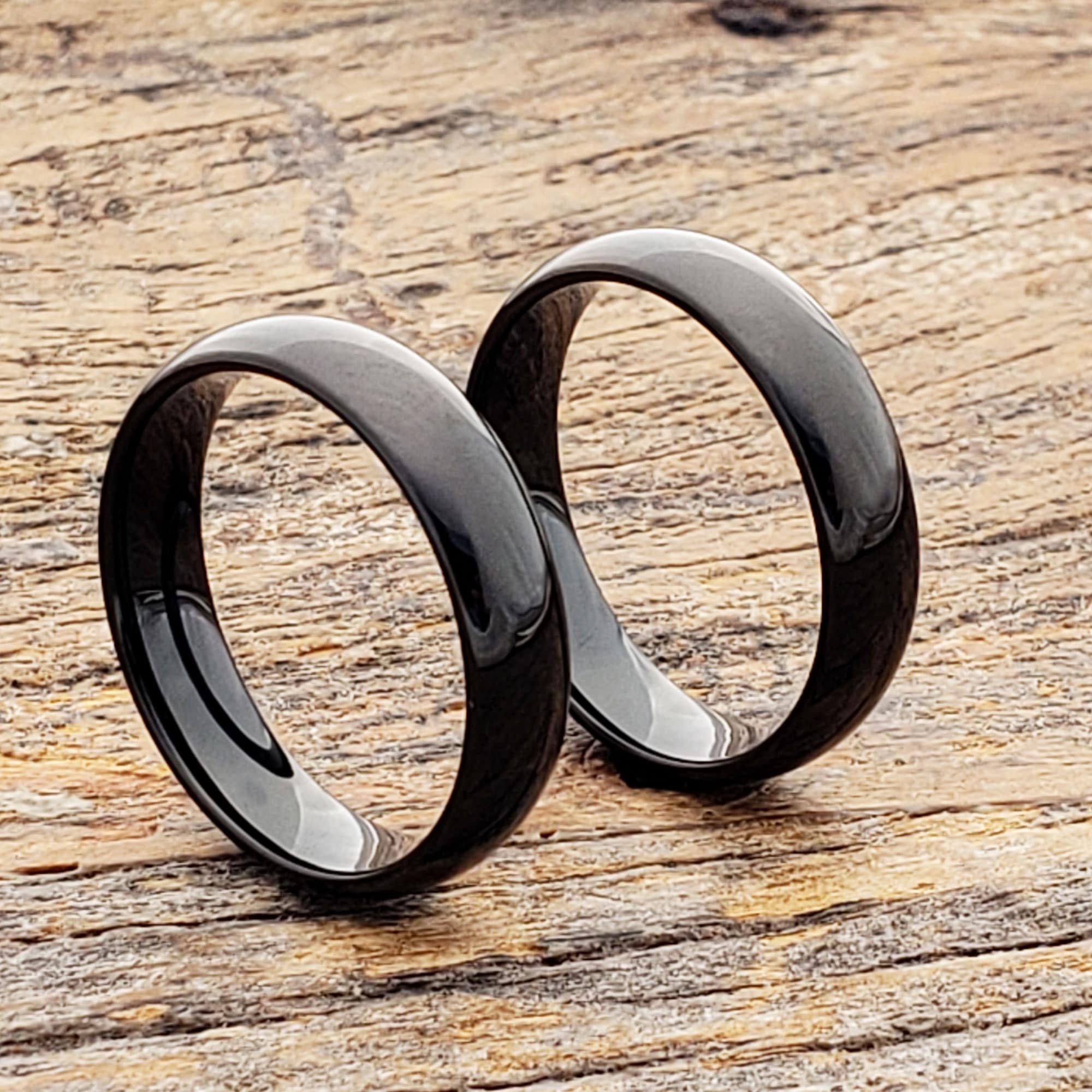 Eclipse Black Tungsten Rings Womens Thin Forever Metals