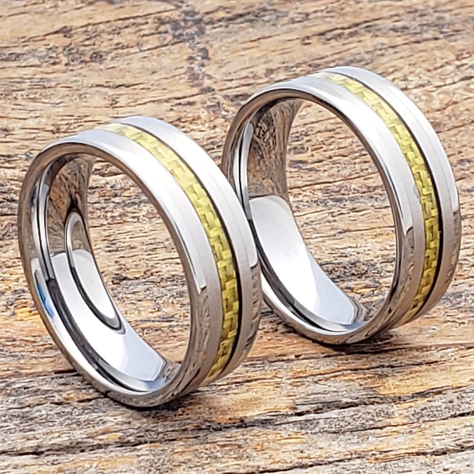 Elite Inlay Gold Carbon Fiber Rings Forever Metals