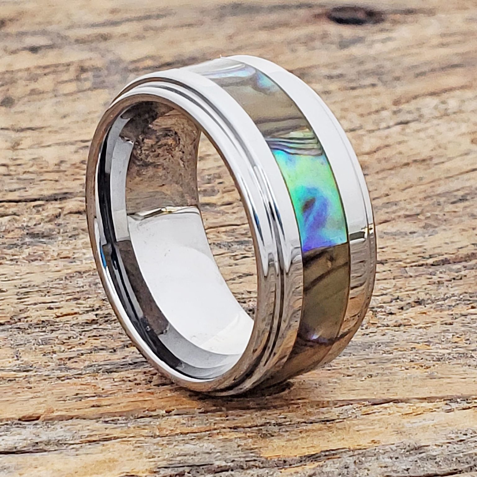 Epic Abalone Mens Inlay Shell Rings - Forever Metals