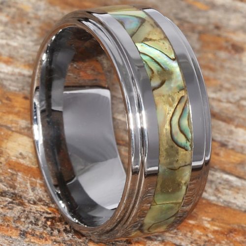 Epic Abalone Mens Inlay Shell Rings Epic Abalone Mens Inlay Shell Rings