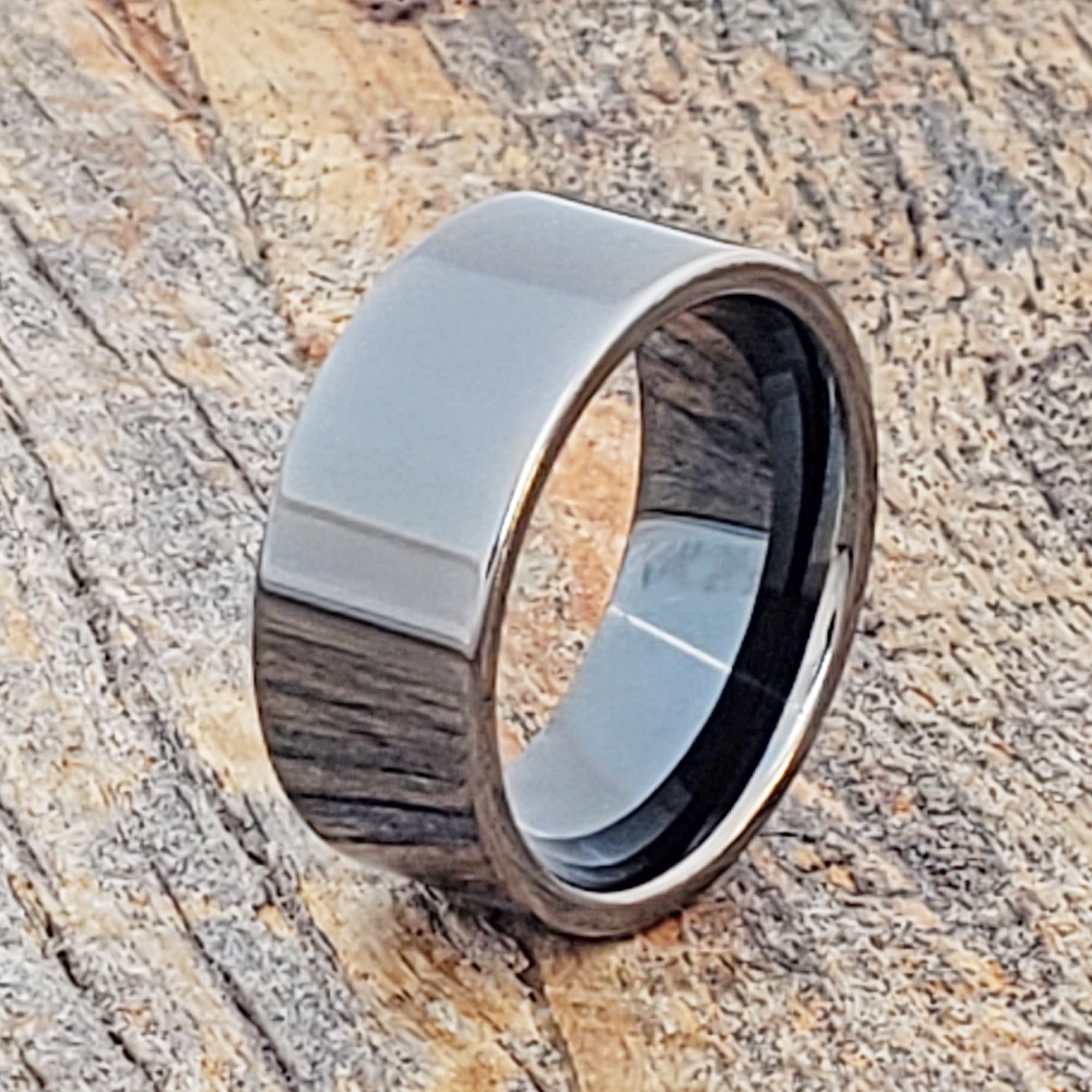 8/6mm Black Brushed Titanium Color Tungsten ring Wedding Band ATOP Men's  Jewelry | eBay