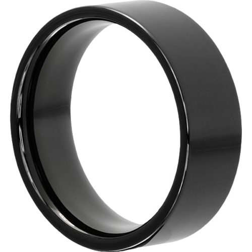 Europa Black Pipe Cut Mens Tungsten Rings Europa Black Pipe Cut Mens Tungsten Rings
