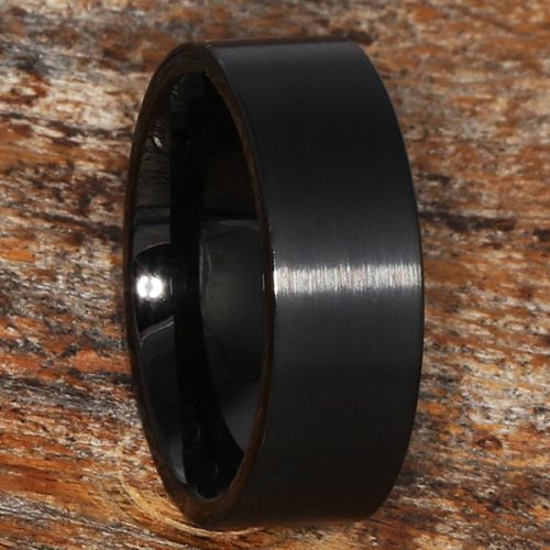 Europa Flat Brushed Black Tungsten Rings Europa Flat Brushed Black Tungsten Rings
