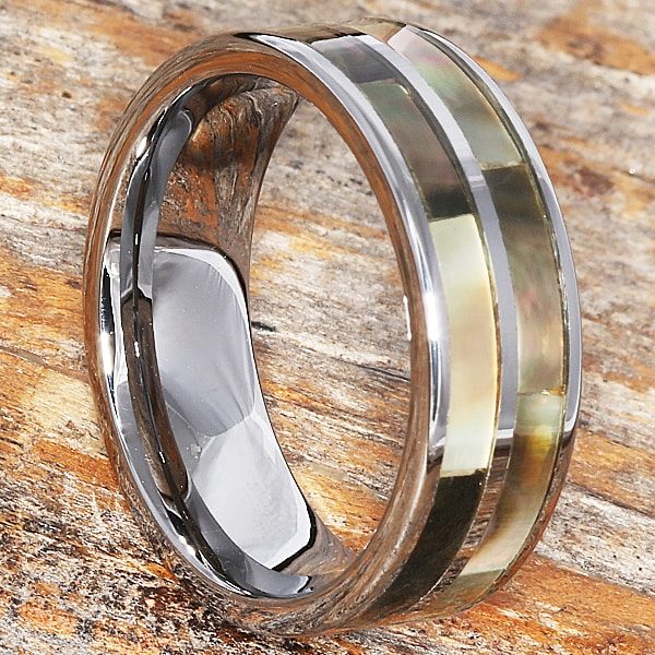 Grecian Pearl Black Mens Shell Rings - Forever Metals