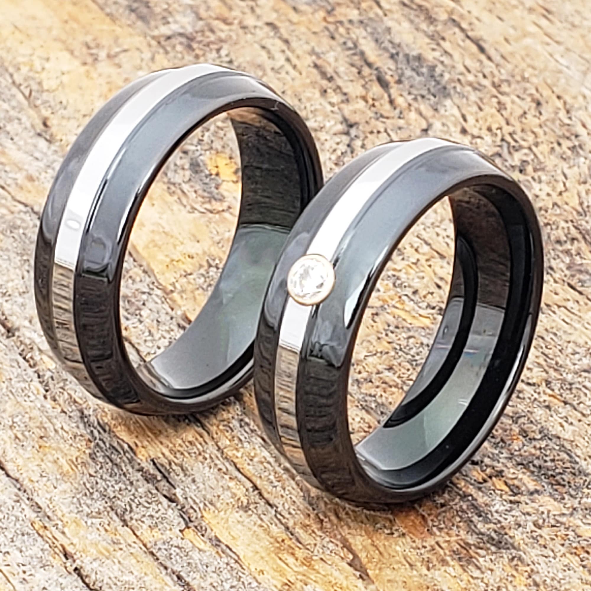Halo Solitaire Gemstone Black Mens Diamond Rings - Forever ...