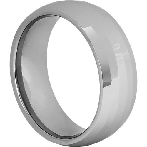 Janus Shiny Mens Parallel Faceted Tungsten Rings Janus Shiny Mens Parallel Faceted Tungsten Rings