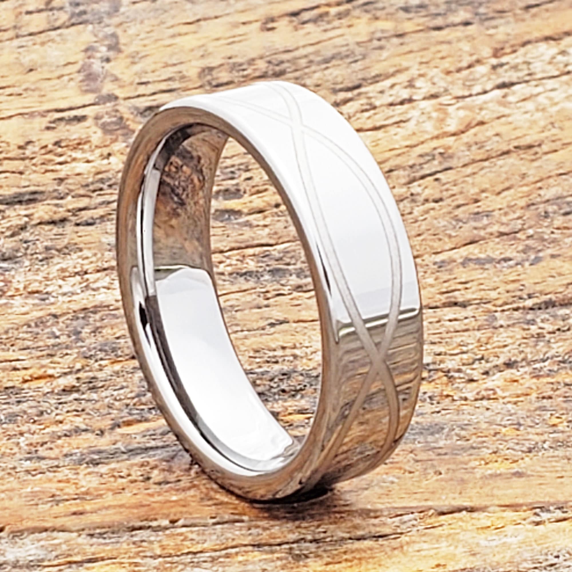 Moon and Star Gender Neutral Wedding Band - LOLiDE