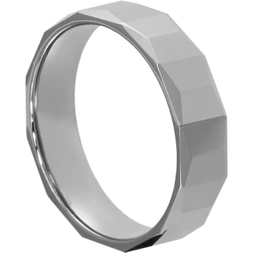 Metis Comfort Fit Mens Faceted Tungsten Rings Metis Comfort Fit Mens Faceted Tungsten Rings