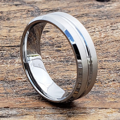 Mica Laser Etched Womens Tungsten Rings Mica Laser Etched Womens Tungsten Rings
