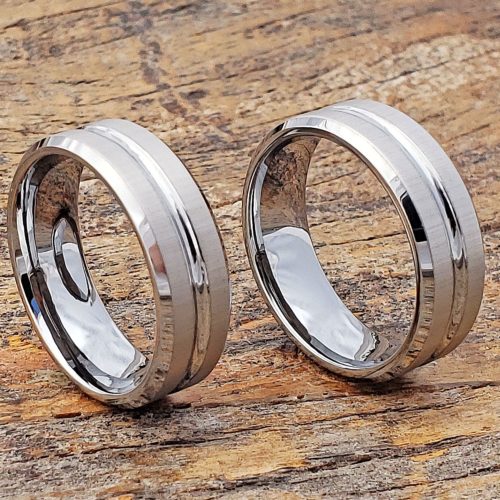 Mica Laser Etched Womens Tungsten Rings Mica Laser Etched Womens Tungsten Rings