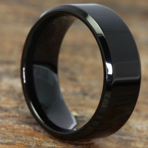 Orion Beveled Polished Black Tungsten Rings Orion Beveled Polished Black Tungsten Rings