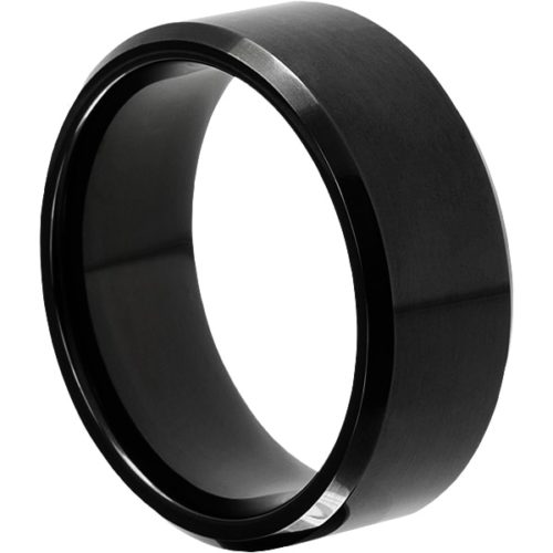 Orion Mens Beveled Black Tungsten Rings Orion Mens Beveled Black Tungsten Rings