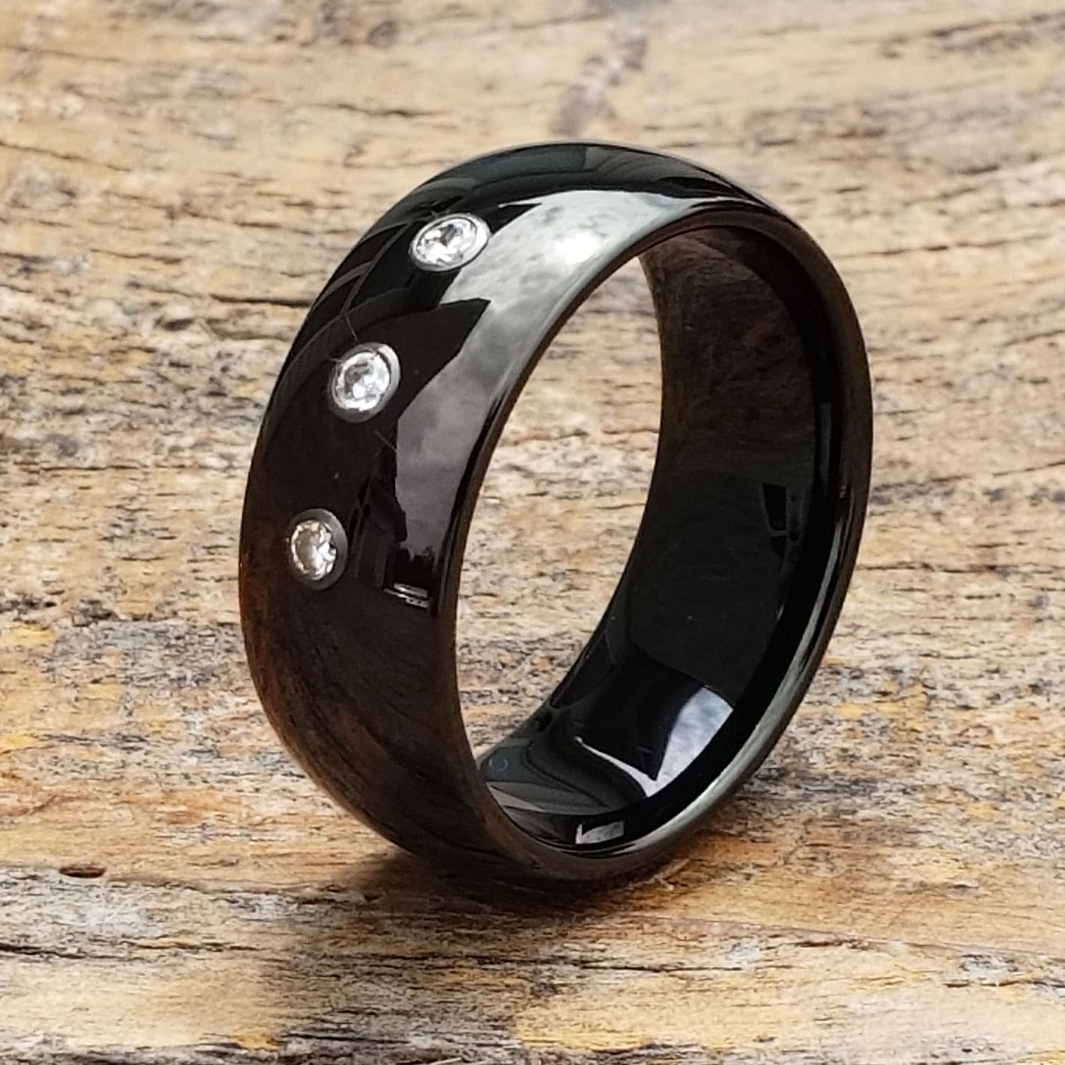 Prestige Gemstone Black Mens Diamond Rings Forever Metals