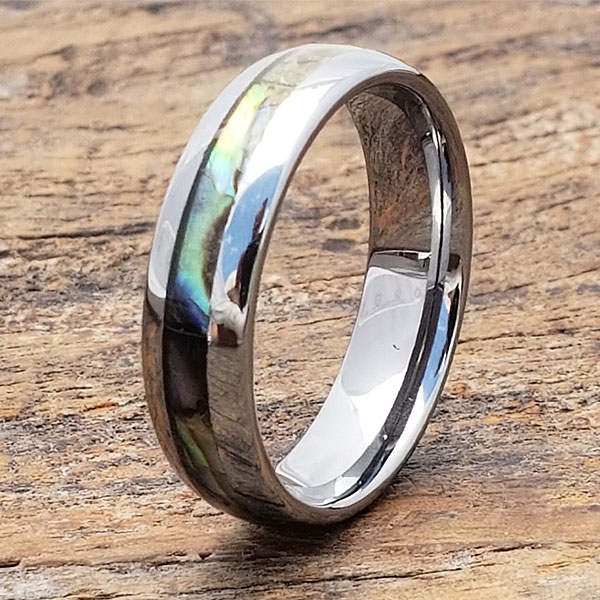 Regal Abalone Mens Inlay Shell Rings - Forever Metals