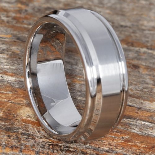 Syros Brushed Mens Chrome Cobalt Rings Syros Brushed Mens Chrome Cobalt Rings