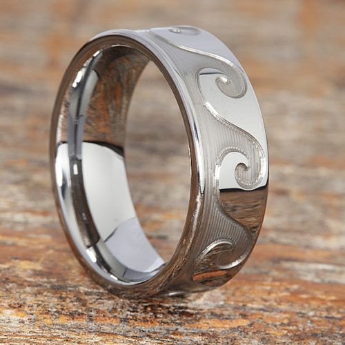 Tidal Wave Sculpted Mens Carved Rings Tidal Wave Sculpted Mens Carved Rings